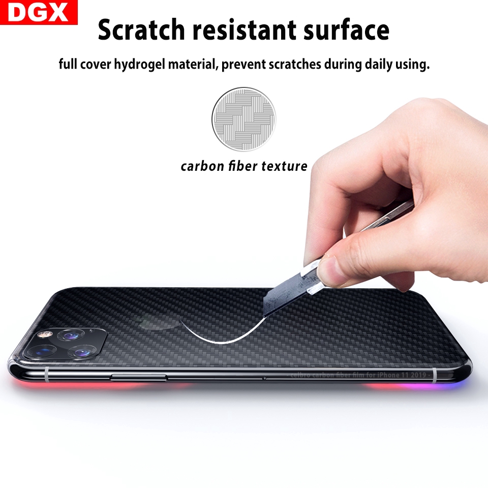 Stiker Pelindung Layar Belakang Bahan Carbon Fiber Untuk Iphone 11 Pro Max Xr Xs Max 6 6s 7 8 Plus