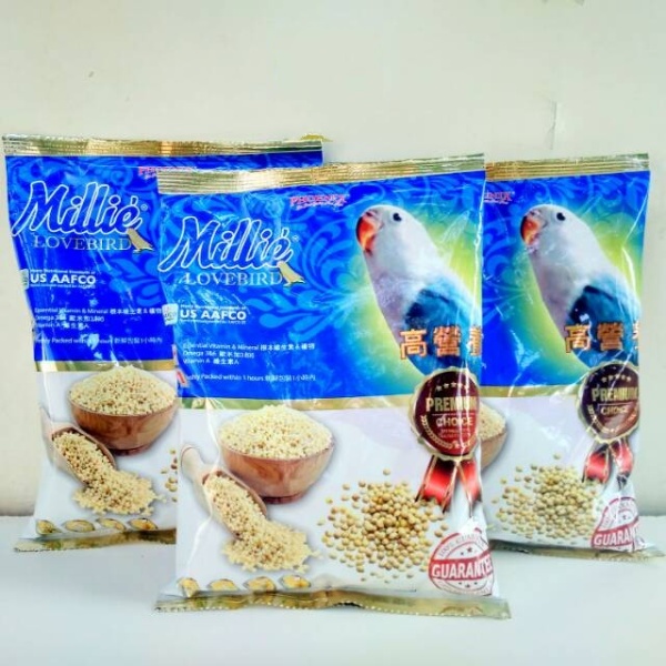 Millie Lovebird Pakan Millet Milet Putih Burung Love Bird Harian Lomba