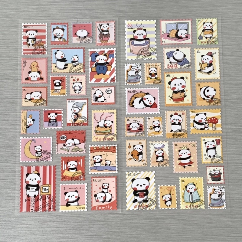 

2pcs/set sticker panda stamp perangko
