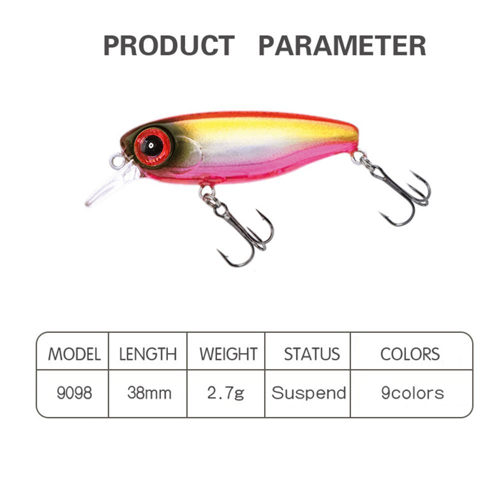 Umpan Pancing Bentuk Ikan Kecil Warna-Warni Ukuran 38mm 2.7g Untuk Outdoor