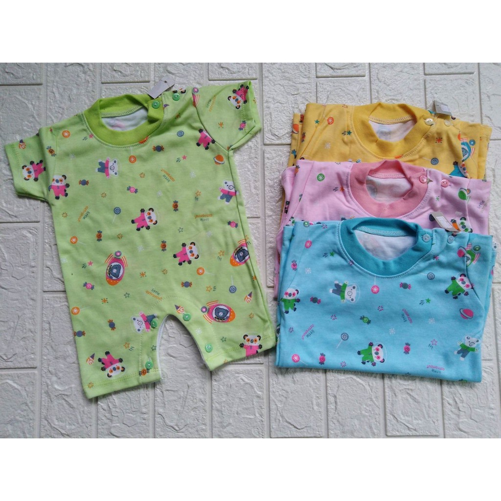 Baju Bayi Romper Jumper Oblong Kancing Depan Newborn Sd 6 Bln