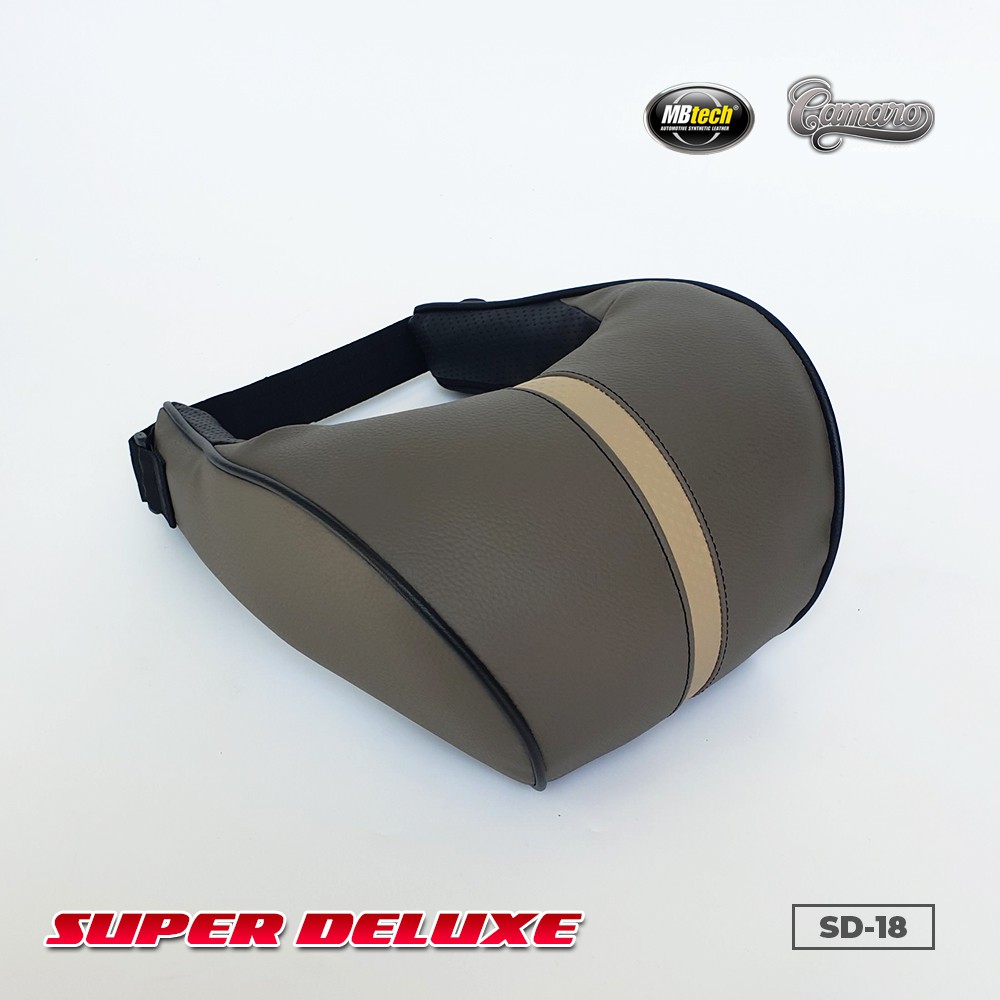 [NEW] Bantal Mobil Super Deluxe Kulit MBTECH - Abu