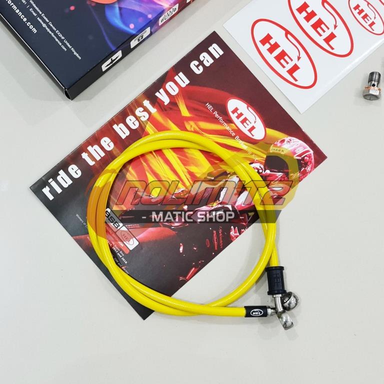 Selang Rem Brake Line HEL Infinit Kuning 95cm Aerox 155 Vario Lexi Beat