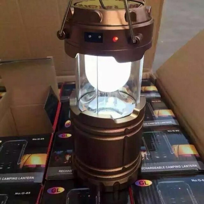 Lentera Lampu 12W Tenaga Solar Emergency Latern Camping Outdoor Lamp