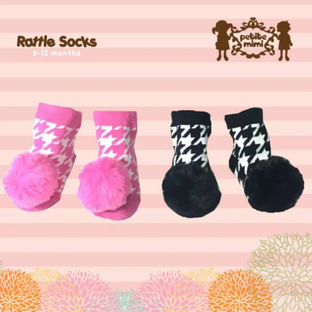 2 Psg Kaos Kaki Rattle Socks Bayi PETITE MIMI 0-12 bulan HIGH QUALITY