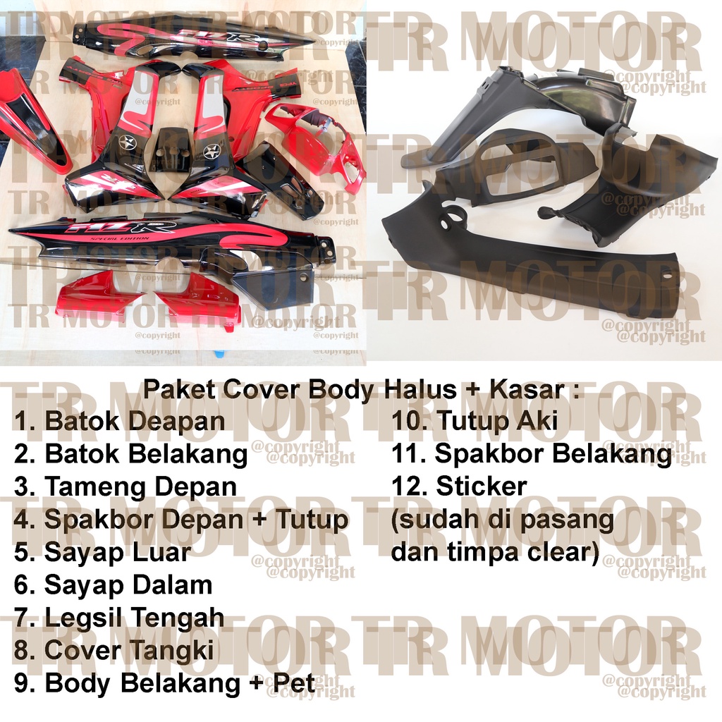 Cover Body Fizr F1zr Caltex Merah Hitam Full Set Halus Cover Bodi Yamaha Fiz r