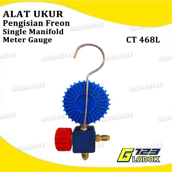 Manifold Single Alat Ukur Test Isi Freon AC Kulkas 466 R12 R22 R134A