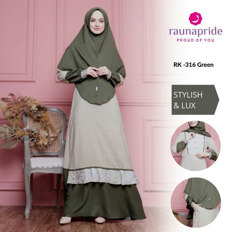 gamis rauna RK- 316 green RK-317 purple RK-318 dusty
