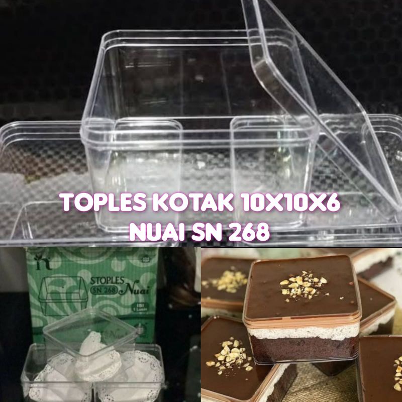 Toples kue perlusin kotak bulat persegi kue kering wadah dessert box snack kotak mika kuker wadah makan