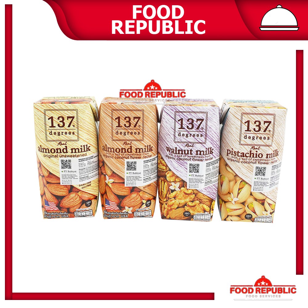 137 DEGREES ALMOND MILK 180 ML WALNUT PISTACHIO SUSU ORIGINAL UNSWEETENED MATCHA TEA LATTE BELGIAN C