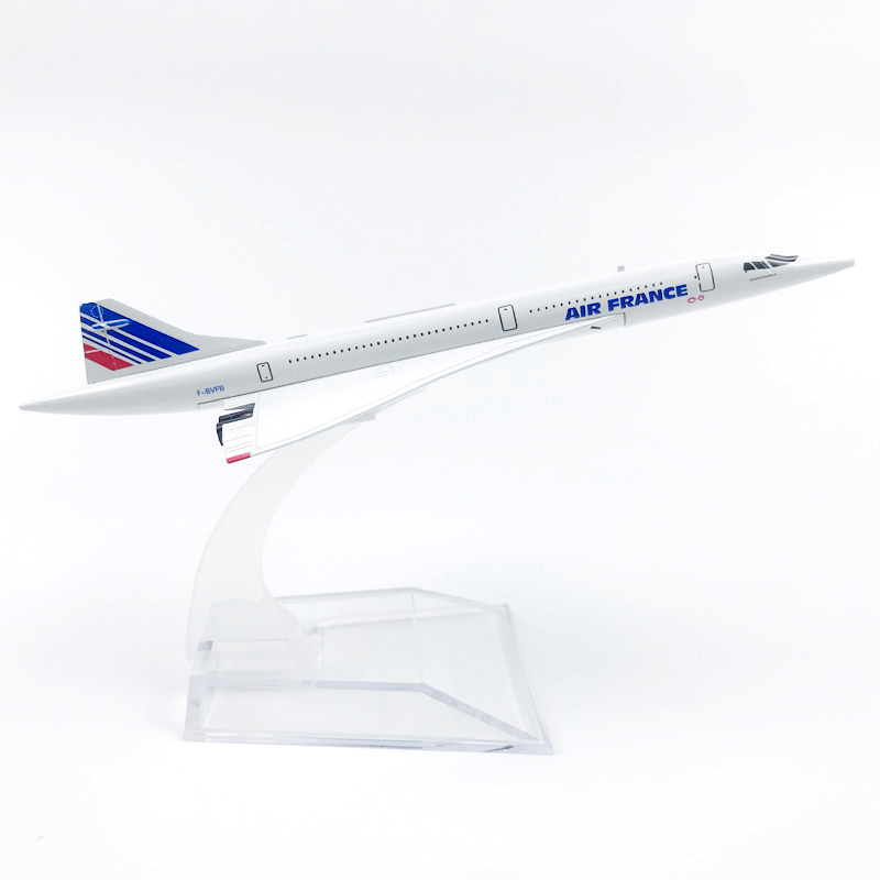 Miniatur Diecast Pesawat Terbang Air France Concorde Bahan Metal Skala 1 / 400