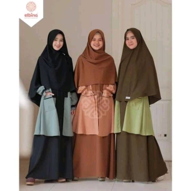 GAMIS ELBINA SET CARDI OUTER CARDIGAN DRESS WOLFIS