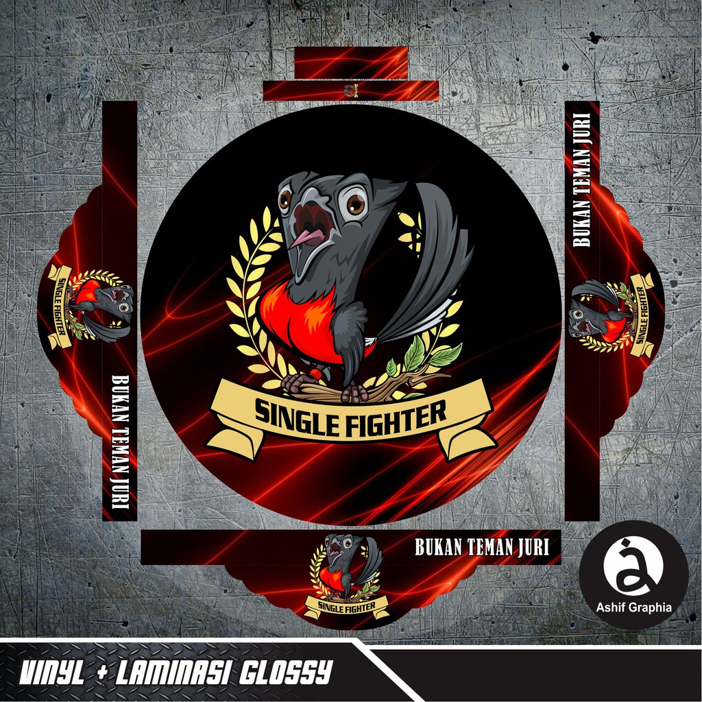 STIKER DECAL SANGKAR TEBOK MURAI BATU VECTOR KEREN