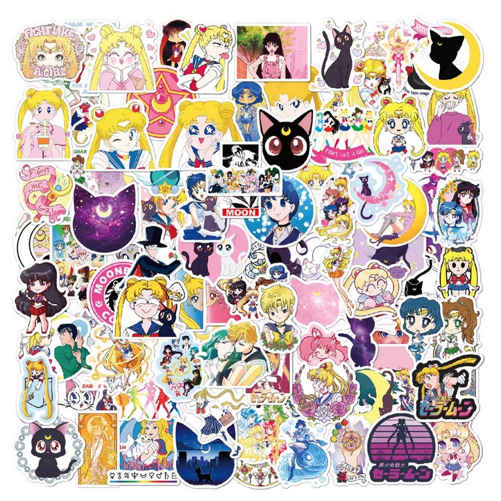 A6015 STICKER 10PCS (SAILOR MOON) anti air notebook scrapbook label tempel motif kartun superhero super hero unik lucu atk alat tulis kantor murah viral termurah kartun komputer leptop handphone hp smartphone koper laptop tembok kulkas disney anime