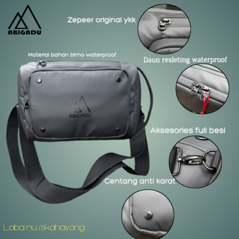Slingbag anti air /tas selempang waterproof Abigadu /slingphone / hanging wallet /gantungan leher abigadu