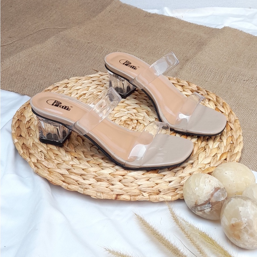 Sandal Heels Kaca wanita 5cm Ban 2 Jelly