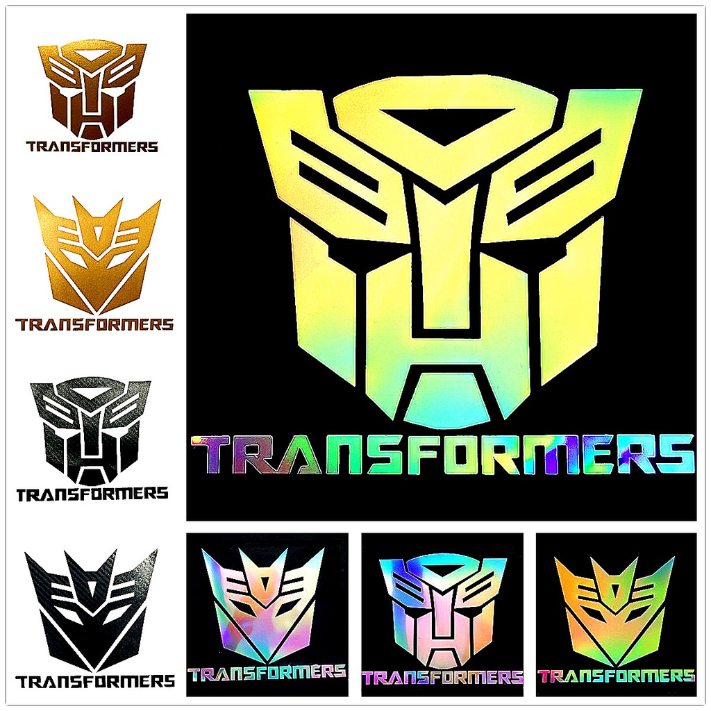 Transformers Stiker Reflektif Laser Motif Transformers Untuk Dekorasi Pintu / Tangki Bensin Mobil / Motor