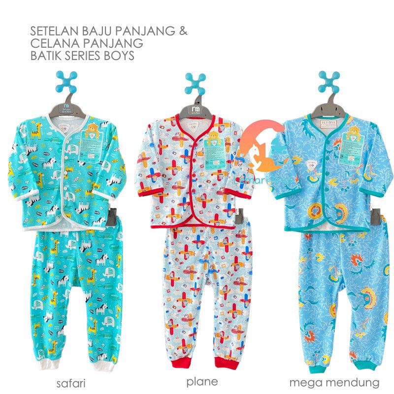 Libby Setelan Baju Panjang dan Celana Panjang Motif - Kancing Depan (M &amp; L)