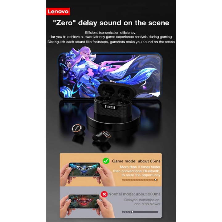 T84 LENOVO LivePods LP12 - TWS Bluetooth Earphone with 300mAh Storage Box