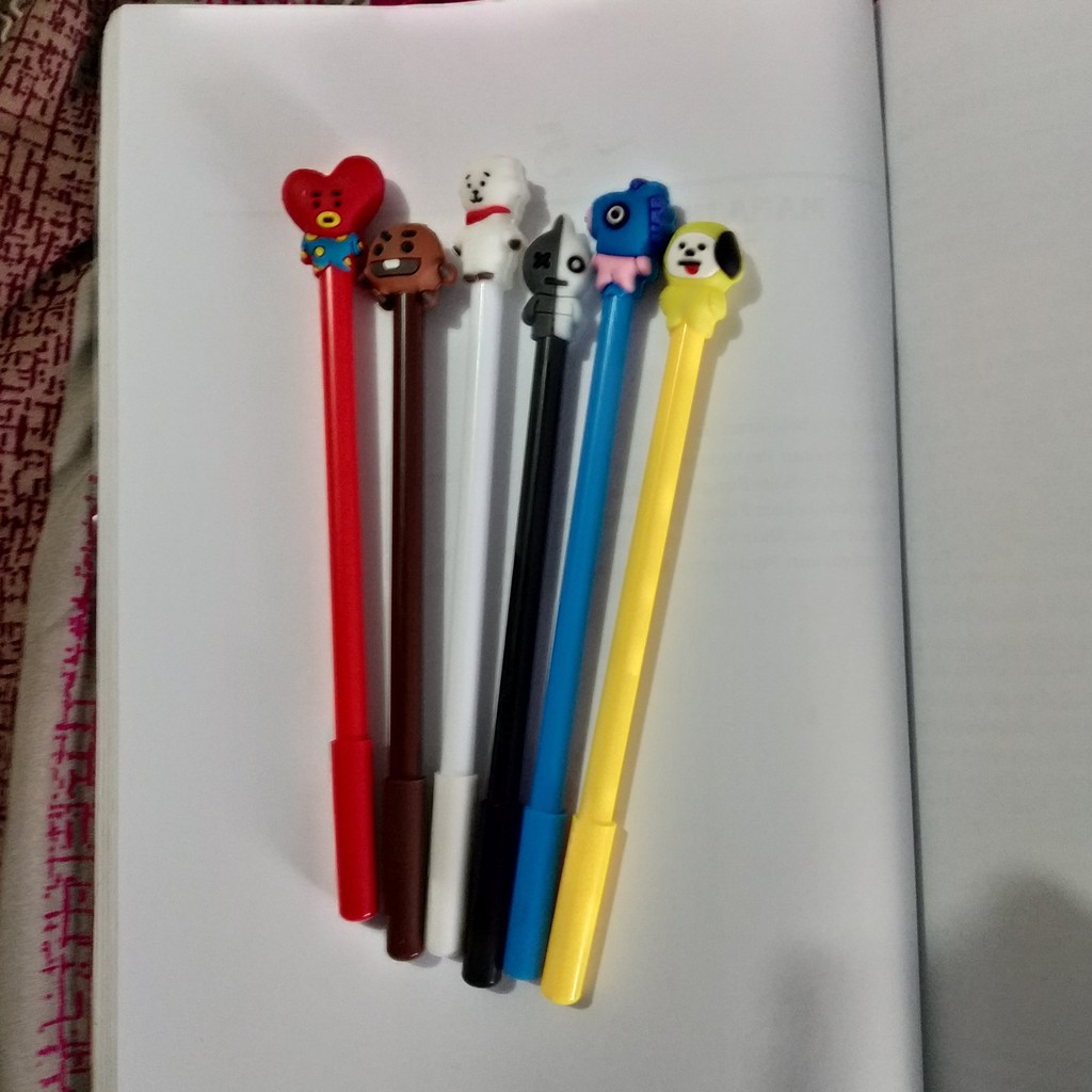 

GrocelyPP27 pulpen gel motif karakter KPOP BTS BT21 cartoon lucu imut / bolpen gel