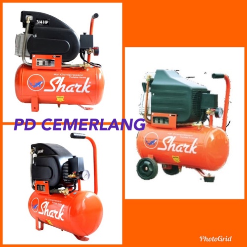 PERTUKANGAN PNEUMATIC KOMPRESOR LISTRIK SHARK OTOMATIS PORTABLE