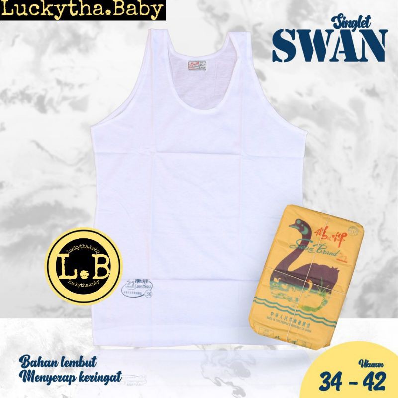 singlet SWAN BRAND 100%COTTON / SINGLET PRIA DEWASA SWAN BRAND / kaos dalam pria  COTTON SWAN