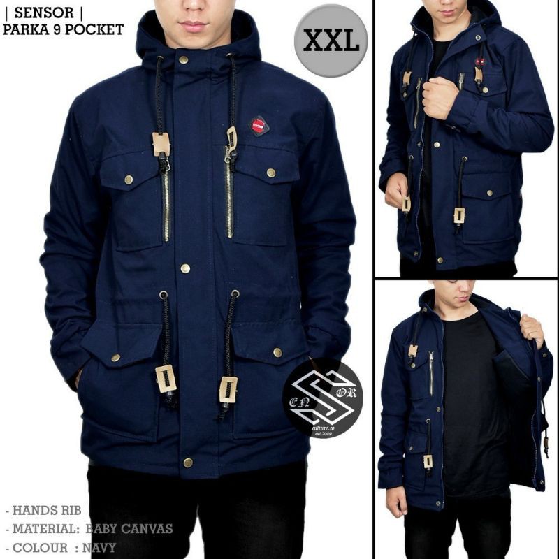 Jaket Parka Sensor Pria  Wanita outer  Militarry Army Mantel Outdoor Big Size