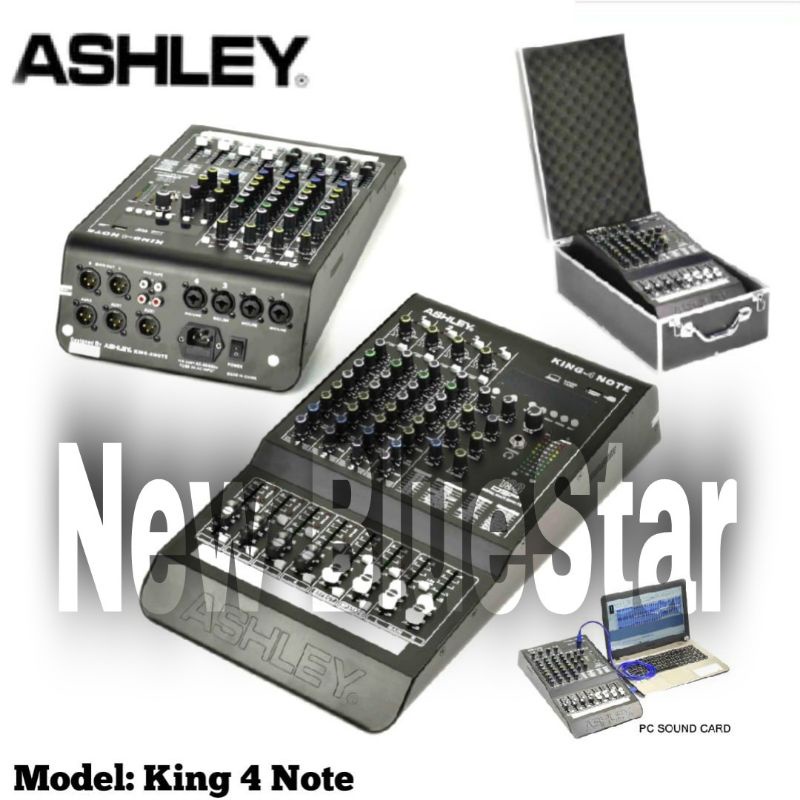 Mixer Audio Ashley King 4 Note Original 4 Channel Bluetooth - USB