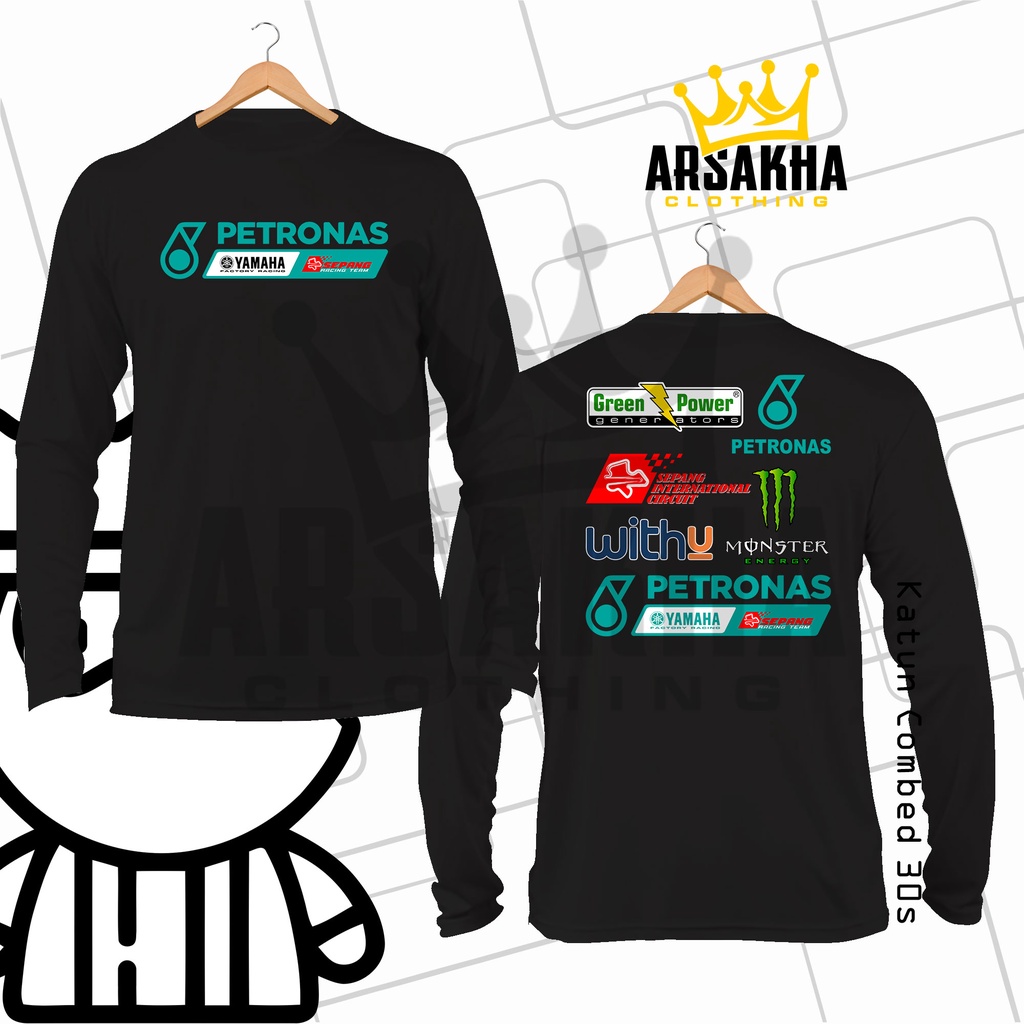 Kaos Lengan Panjang Motogp PETRONAS V2 YAMAHA SEPANG RACING TEAM  Baju Distro Katun Combed 30s by Ar