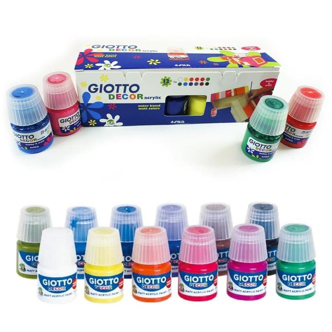 

Silahkan Order] Giotto Decor Acrylic Set 12 Warna X 25Ml