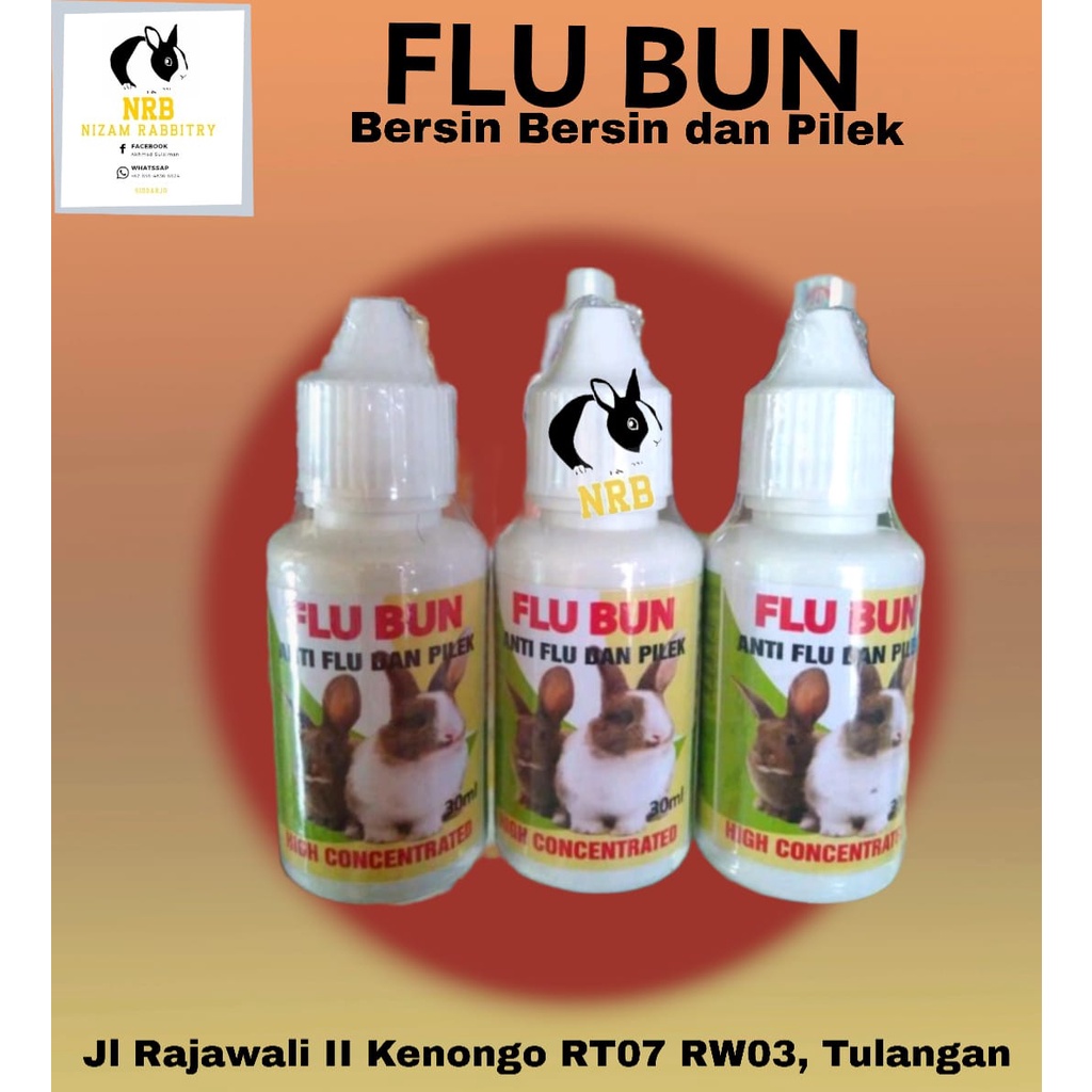 Flu Bun 30ml | Obat Anti Flu dan Pilek pada Kelinci