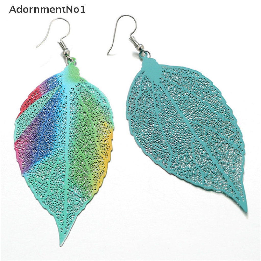 (AdornmentNo1) Anting Tusuk Gantung Desain Daun Gaya Boho / Etnik Untuk Wanita