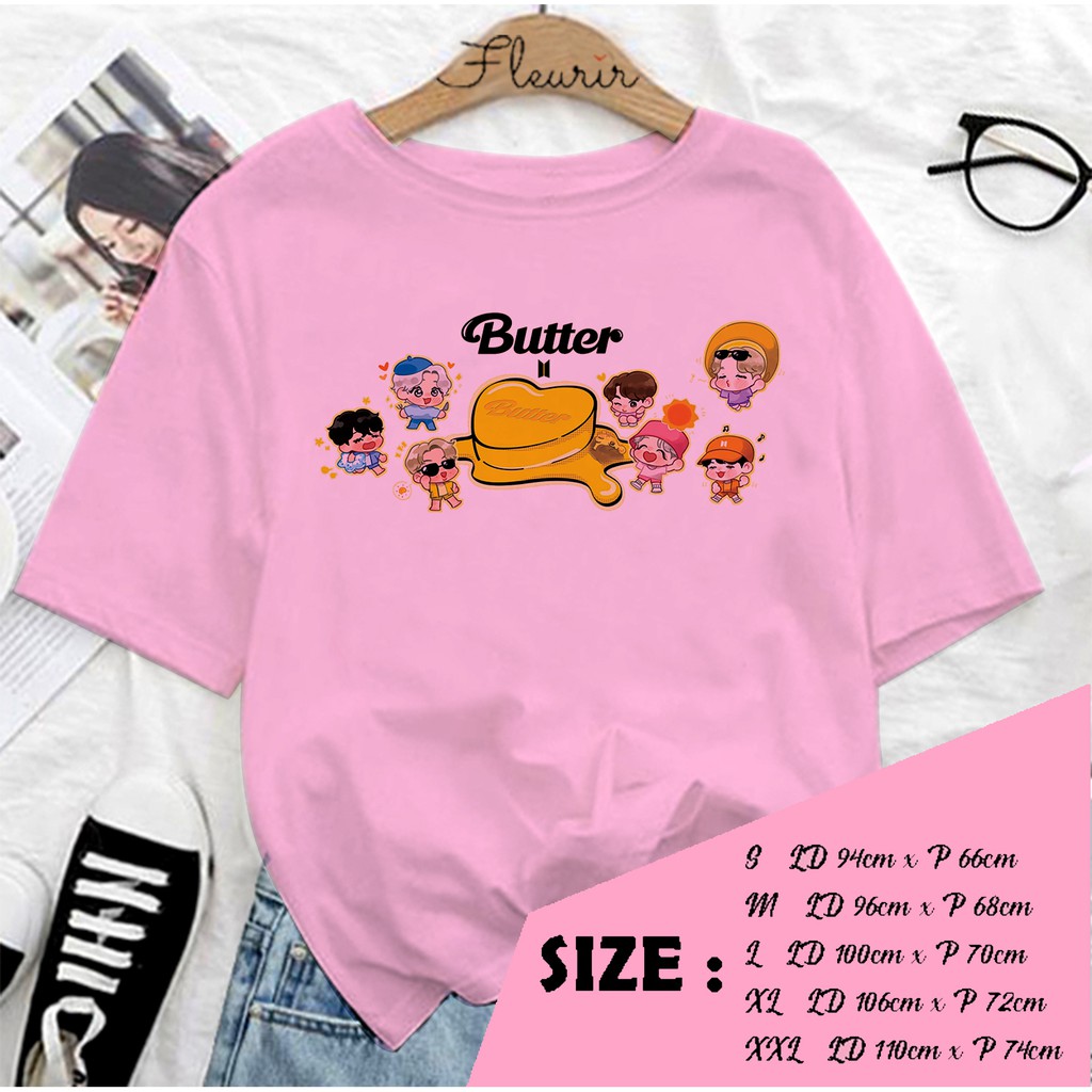 FLEURIR - KAOS  BUTTER CHIBI KPOP OVERSIZE KATUN KAOS WANITA DEWASA TUMBLR TEE UNISEX JUMBO