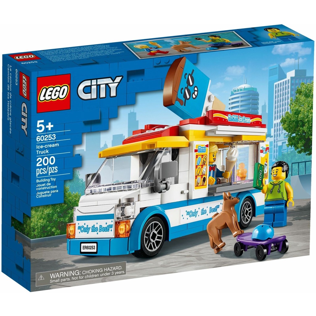 LEGO City - 60253 Ice-cream Truck Set Building Kid Toy Motorcar Speed Town Transport Car Driver Jeep