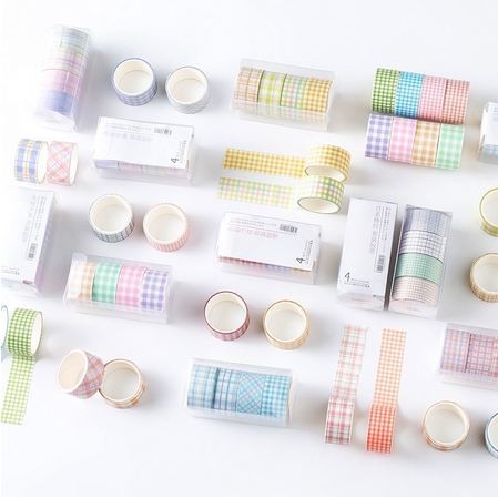 Japanese Washi Tape - Basic Lattice Decoration Series (4 roll)