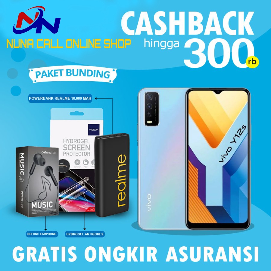 Vivo Y12s 3/32GB Garansi Resmi Vivo Indonesia Y12 s 3GB 32GB - NonBundle