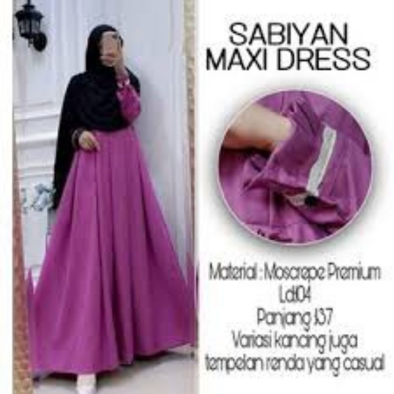 Renda sabyan maxy dress fashion muslim remaja wanita