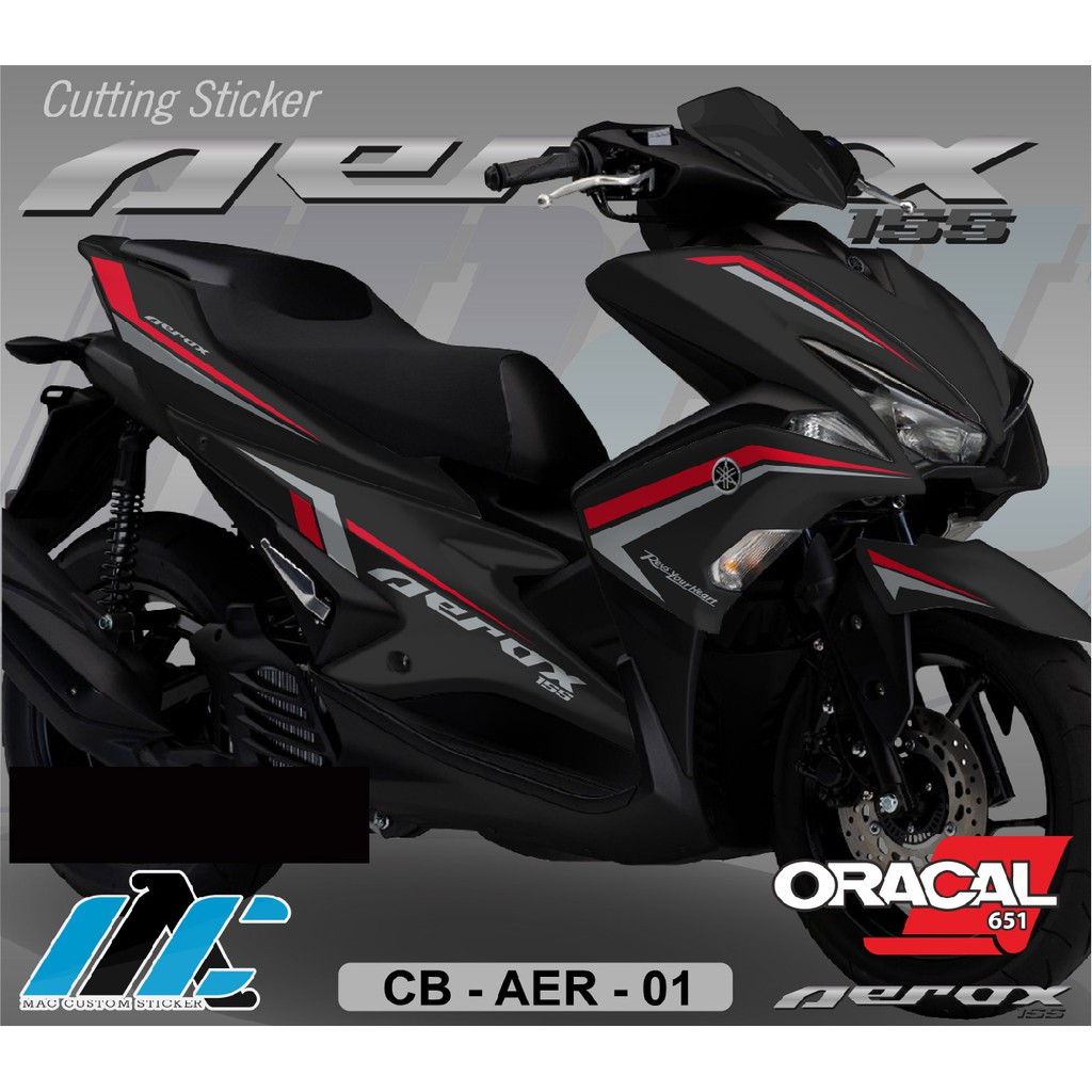 Cutting Sticker Aerox 01 Motor Hitam Shopee Indonesia