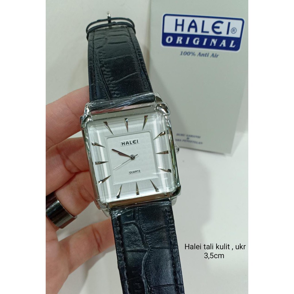Jam Tangan Wanita Original Halei Tali Kulit Anti Air