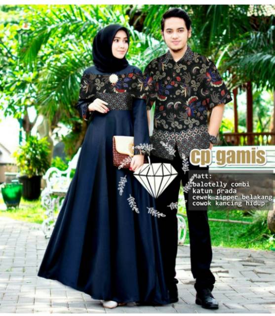 CP MARSELLA BATIK PAKAIAN PASANGAN COUPLE KEMEJA DAN GAMIS MAXY KR ADA VIDEO REAL PICT