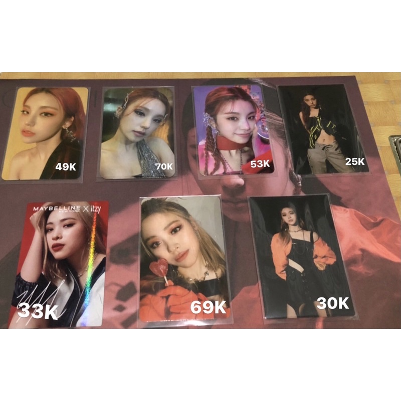 GUESS WHO PHOTOCARD YEJI SELCA, BENE MECIMA YEJI, YEJI CRYSTAL BALL, YEJI HC, RYUJIN MAYBELLINE RYU 