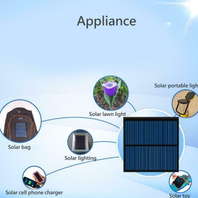 JUAL Mini Panel Surya Solar Cell 6V 1W Cas Charger HP Powerbank 18650 DIY .