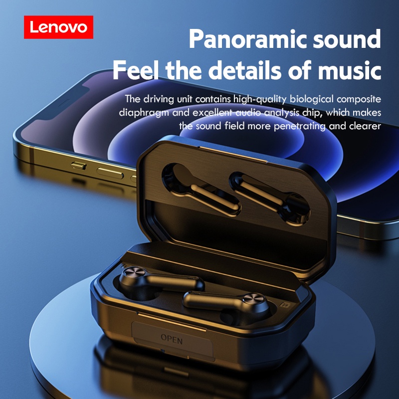 Lenovo LP3 PRO TWS Headset Bluetooth 5.0 1200 MAh Kapasitas Besar Baterai Power Bank+Headset 2 in 1 Nirkabel Earphone HIFI Musik Headphone