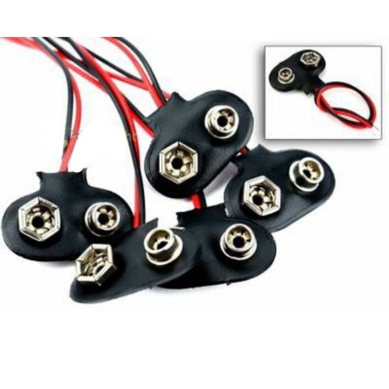 Tutup baterai kotak 9v (soket / konektor / pin baterai 9v)