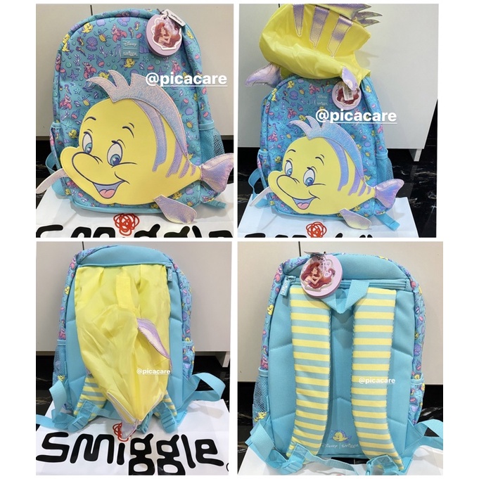 Smiggle Backpack Bag Junior Characters Hoodie Slumber Spiderman Marvel Princess Ariel Dino T-rex Bir