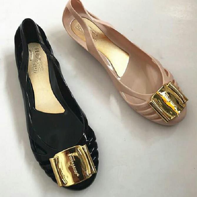 Diskon Best Seller - Jelly Shoes Promo - Flat Shoes - Sepatu Wanita - Hitam, 36 Terbaru
