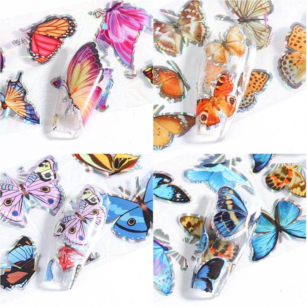 10pcs Stiker Kuku Motif Kupu-Kupu Untuk Manicure Butterfly