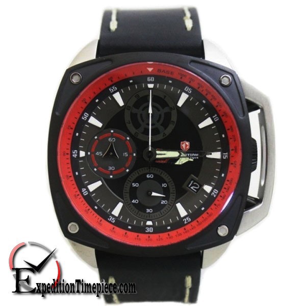 Jam Tangan Expedition E 6646 M Silver Black Red