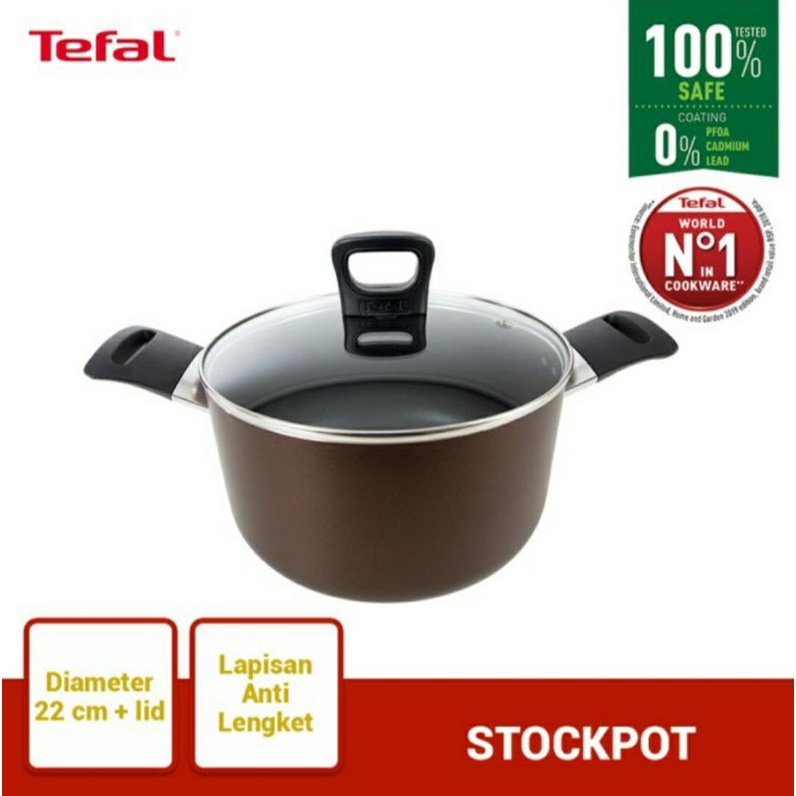 TEFAL Day By Day Stockpot 22cm + Lid / Panci Titanium Tefal Original