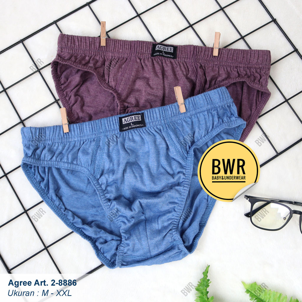 [ 3pc ] AGREE | CD AGREE 2-8886 Merah | CD Celana Dalam Pria Dewasa Karet Kerut